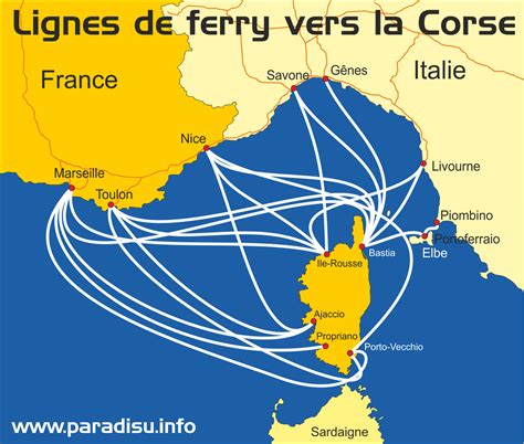 trajet ferry corse.